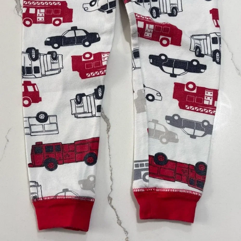 Carter’s | Boys FIREMAN 4-piece PAJAMA SET Pjs Snug Fitting Firetruck Size 2T
